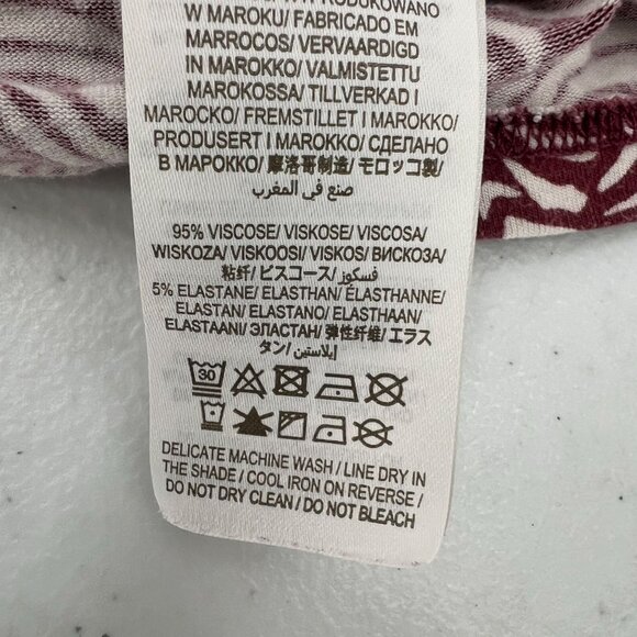 Boden US 12R Layla Dress Viscose Jersey Red White Abstract Print Long Sleeve - Picture 5 of 12